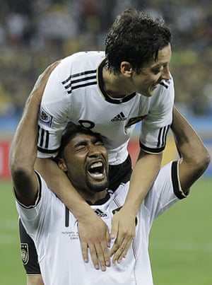World Cup Day 3: Cacau and Ozil celebrate the fourth goal