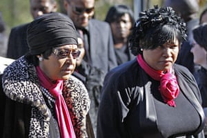 Zenani Mandela memorial: Winnie Madikizela Mandela, left, arrives with her daughter