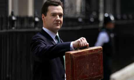 George Osborne holds Disraeli's original budget box before delivering his first budget 22 June 2010