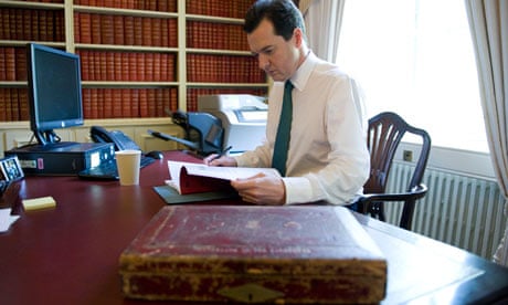 Chancellor of the Exchequer George Osborne preparing for his first Budget