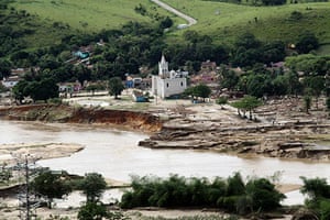 Floods in Brazil: An area affected by the flooding of the Mundau river, in Rio Largo
