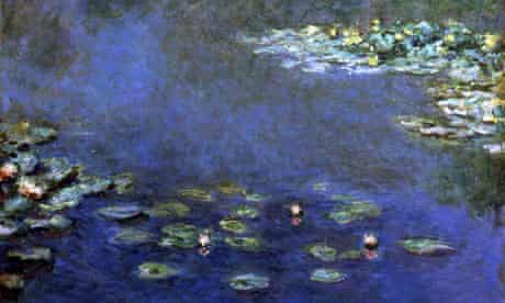 A detail from Nympheas, a 1906 painting by Claude Monet