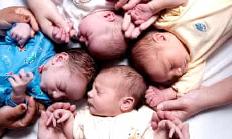 Newly born babies in an NHS maternity unit
