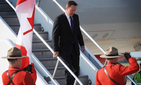 David Cameron arrives in Toronto for G8 and G20 summits