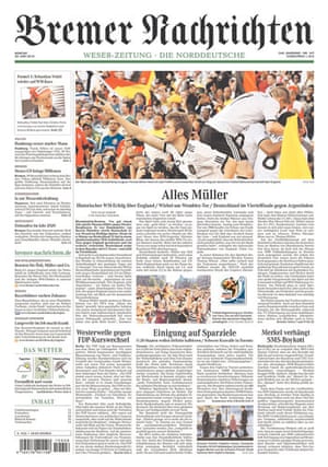 World Cup 2010: England v Germany front pages | Media | The Guardian