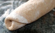 Wholemeal dough rolled up