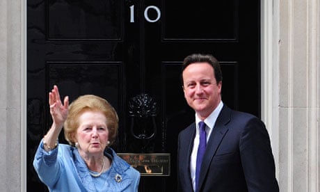 Lady Thatcher and David Cameron outside No 10 on 8 June 2010.