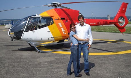 Anna Chapman in Switzerland with a male companion shortly before a helicopter tour.