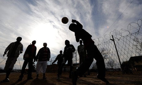 Kids play football in Bloemfontein