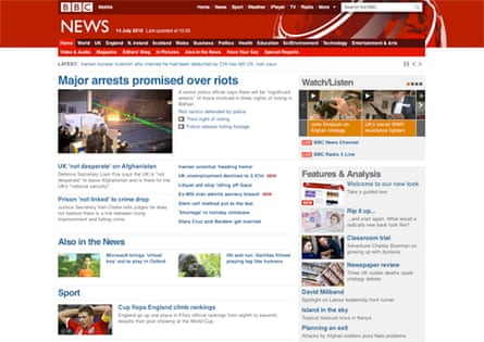 The New BBC News website design