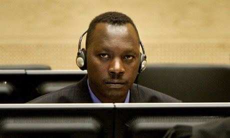 Thomas Lubanga listens to proceedings at the international criminal court in 2006