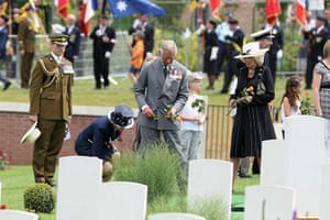 Fromelles: Prince Charles and Camilla Duchess of Cornwall lay flowers at the grave