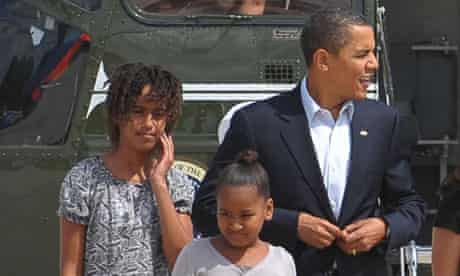 Barack, Malia and Sasha Obama
