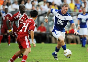 Football kits: Birmingham City's Garry O'Connor against Hong Kong during a friendly match