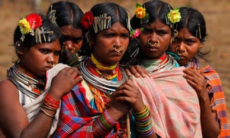 Dongria Kondh tribe members protest against Vedanta