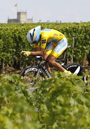 Tour de France time trial: Alberto Contador powers through the countryside