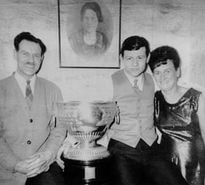 Alex Higgins: 1967: Alex Higgins after winning the Northern Ireland Championships