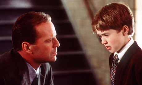 Haley Joel Osment and Bruce Willis in a scene from The Sixth Sense
