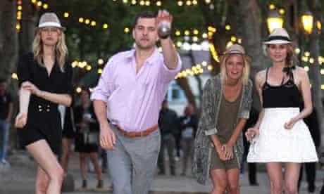Diane Kruger and Joshua Jackson enjoy a game of boule at the Chanel Party in St Tropez