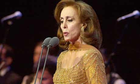Fairouz, one of the Arab world's most revered singers, performing in Beiteddine, Lebanon in 2002
