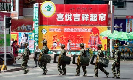 Security forces in Urumqi, Xinjiang