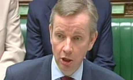 Michael Gove announcing education projects worth £1bn are to be axed.