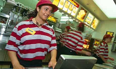 McDonald's staff serving customers