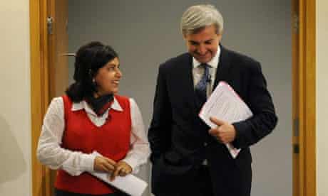 Lady Warsi and Chris Huhne on 11 August 2010.