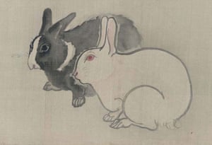 Haiku Animals: Kawamura Bunpo, Rabbits (detail) from Handscroll of Japanese Subjects.