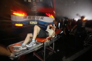 Manila bus hijack: A hostage is rushed to a hospital