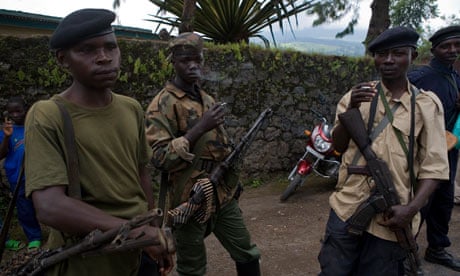 Young CNDP soldiers in the town of Rugare, north of Goma