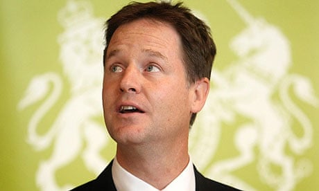 Nick Clegg at a public meeting in Croydon