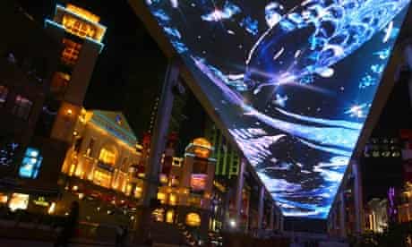 The LED screen at The Place shopping mall in Beijing, China.
