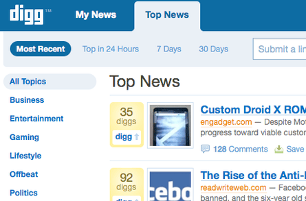 Digg users revolt after redesign | Digg | The Guardian
