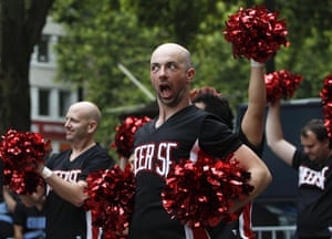 gay games 2010: Male cheerleaders 