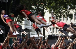 gay games 2010: Cheerleaders perform during the Gay