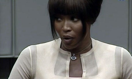 Naomi Campbell answers questions at the Special Court for Sierra Leone in Leidschendam.