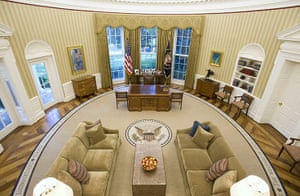 President Obama S Redecorated Oval Office Us News The Guardian