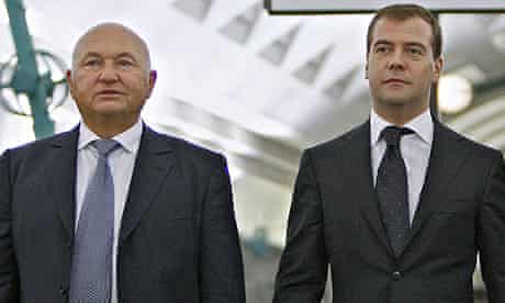 Yuri Luzhkov and Dmitry Medvedev