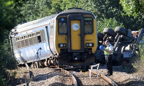 Train crash in Suffolk