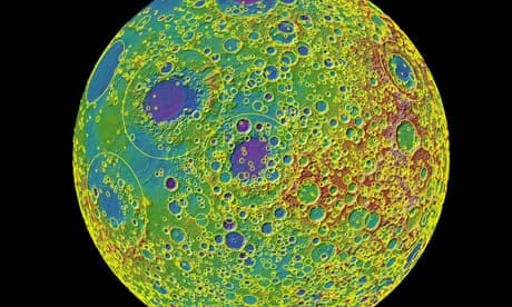 Map of moon's craters