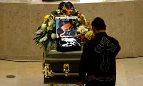 Coffin of Mexican news photographer Carlos Santiago