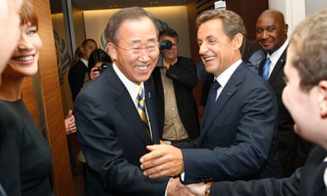 Ban Ki-moon, Nicolas Sarkozy, Carla Bruni