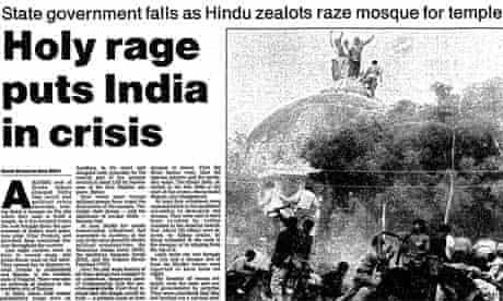 Article on the mosque in Ayodhya from The Guardian, 7 December 1992.