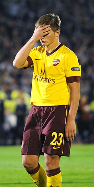 Champions League: Arshavin dejected after missing a penalty