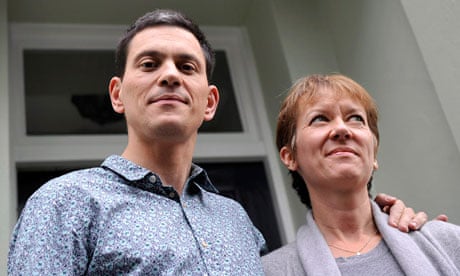 David Miliband, pictured with his wife, Louise, said he would not stand for the shadow cabinet