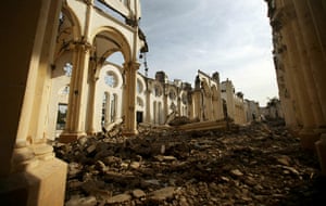 Haiti then and now: January 2011: The destroyed cathedral is relatively untouched
