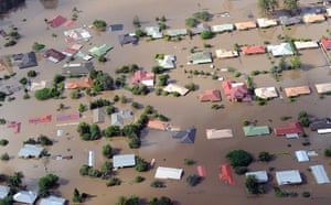 Brisbane floods: Homes in the town of Ipswich west of Brisbane are inundated by flood waters