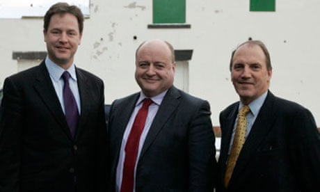 Simon Hughes with Nick Clegg and Elwyn Watkins