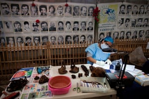 24 hours in pictures: Forensic anthropologist Alma Vasquez analyzes exhumed bones